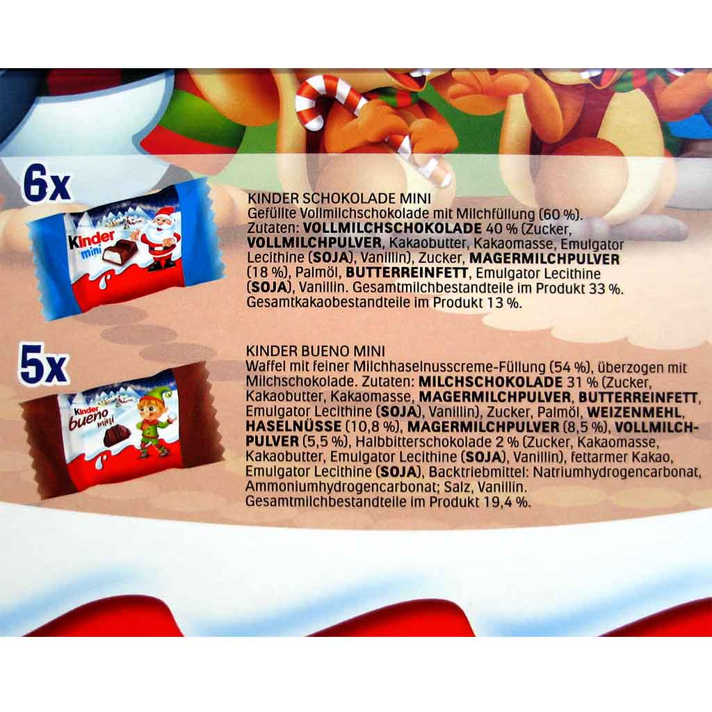 Ferrero Kinder & Ravensburger Adventskalender 2021 Zutaten