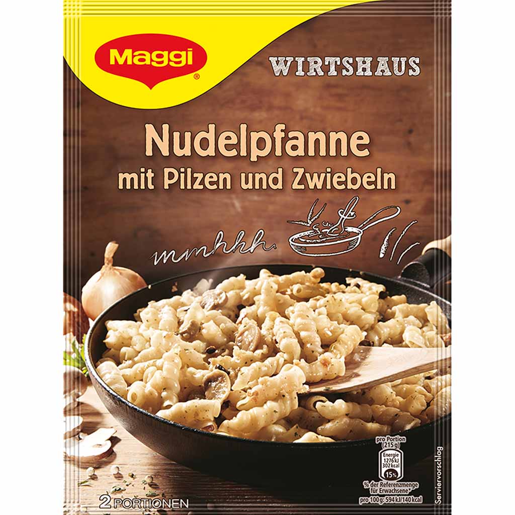 Maggi Wirtshaus Nudelpfanne mit Pilzen und Zwiebeln 164g MHD:30.4.25