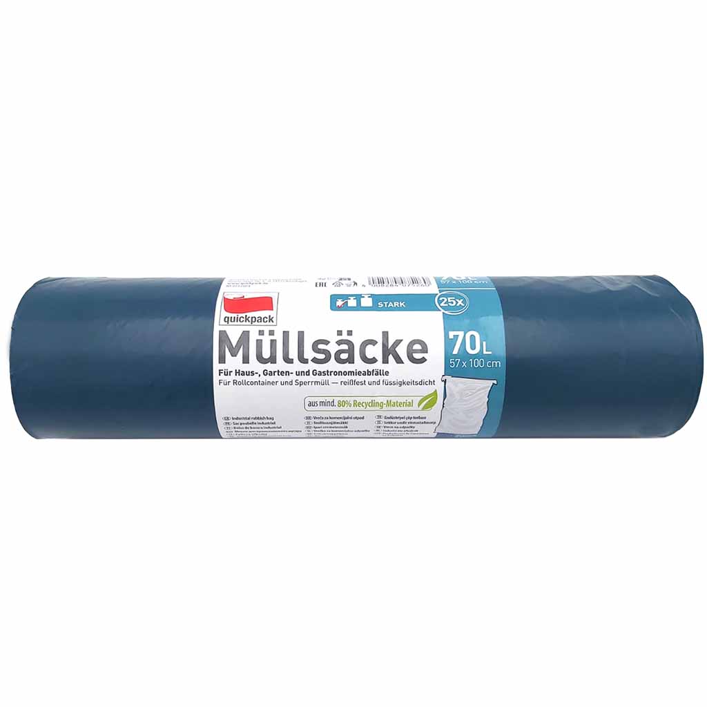 Quickpack Müllsackrolle 57x100cm 70l 25 Stück