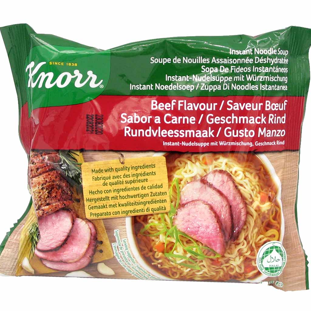 30x Knorr Instant Nudelsuppe Beef á 75g=2250g MHD:22.8.21