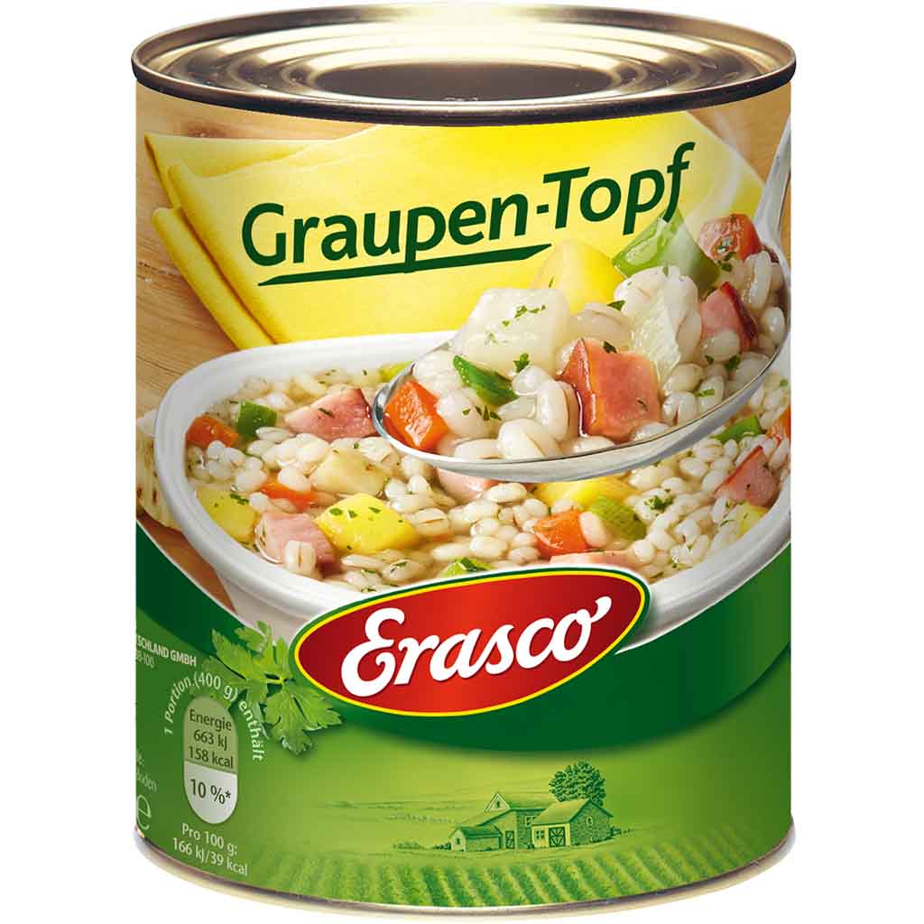 Erasco Eintopf Graupen-Topf 800g MHD:30.12.26