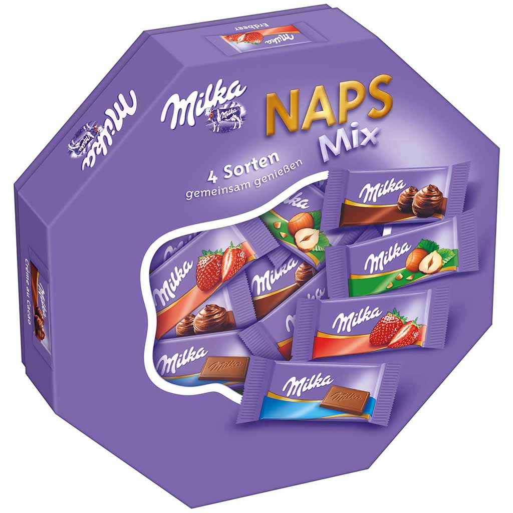 Milka Naps Mix 138g 4-Sorten front 7622300681975