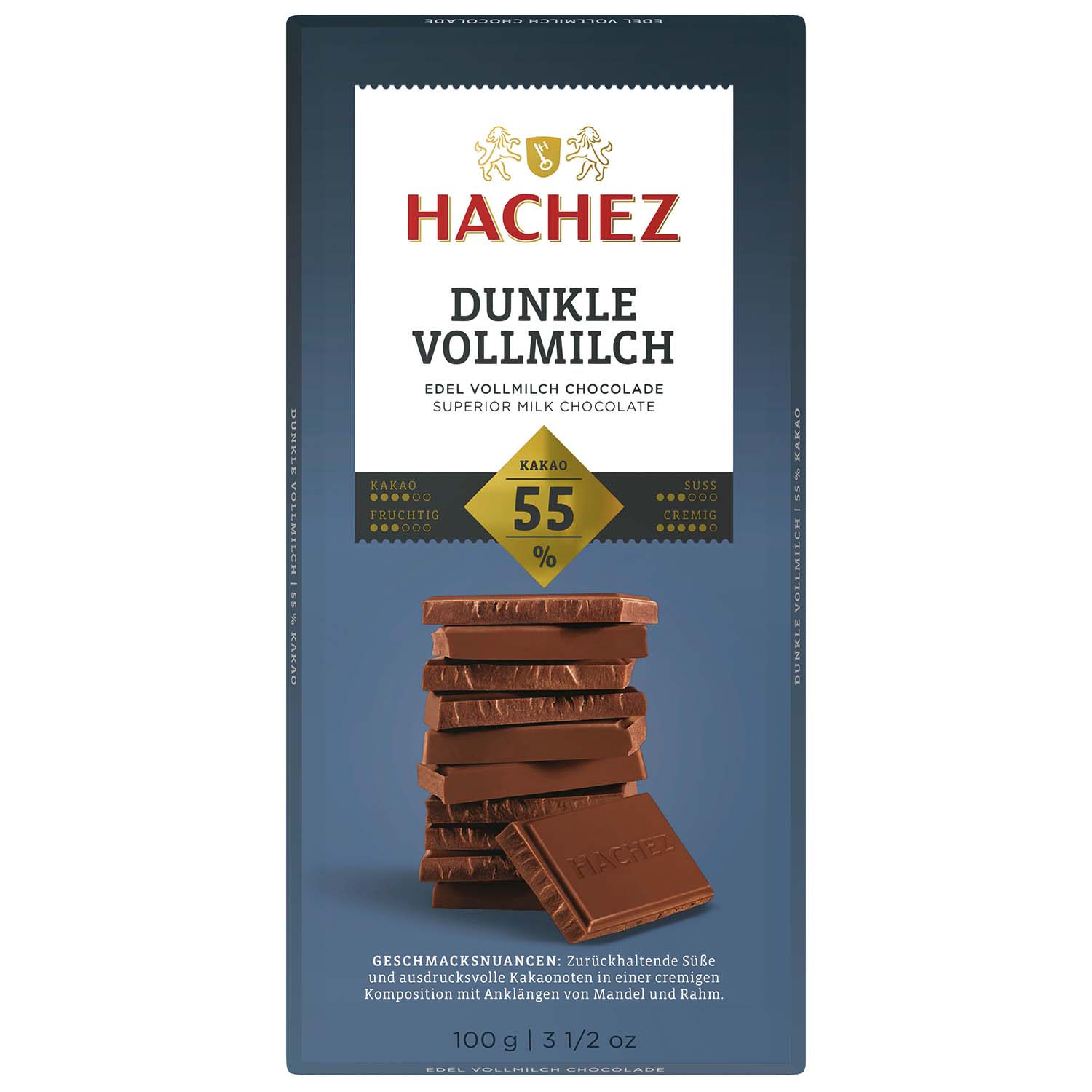 Hachez Tafelschokolade Dunkle Vollmilch 55% Kakao 100g MHD:30.10.25
