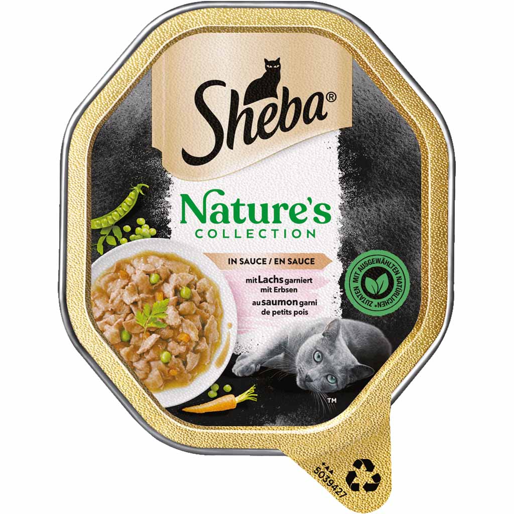 22x Sheba Natures Collection in Sauce mit Lachs & Erbsen á 85g=1870g MHD:9.11.24