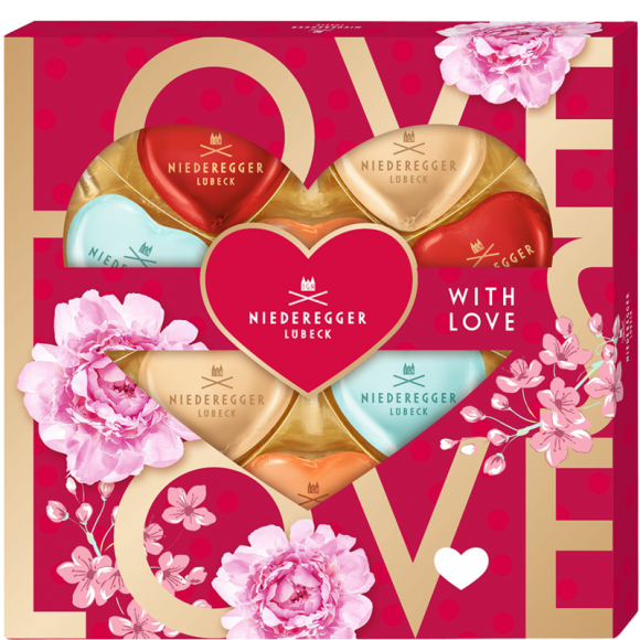 Niederegger MEISTERSELEKTION HERZEN WITH LOVE 125G MHD:16.2.25