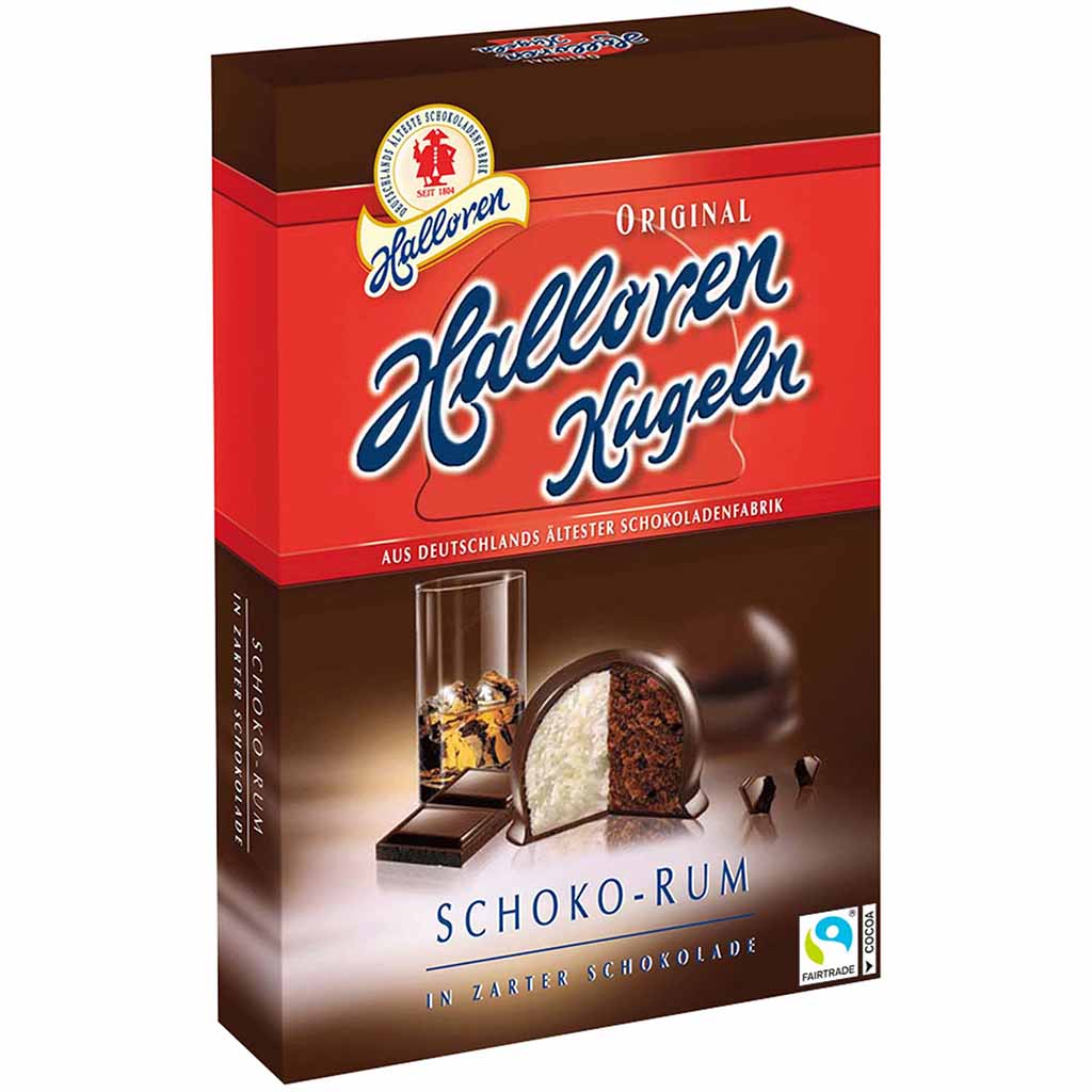 Original Halloren Kugeln Schoko-Rum 125g MHD:12.11.22