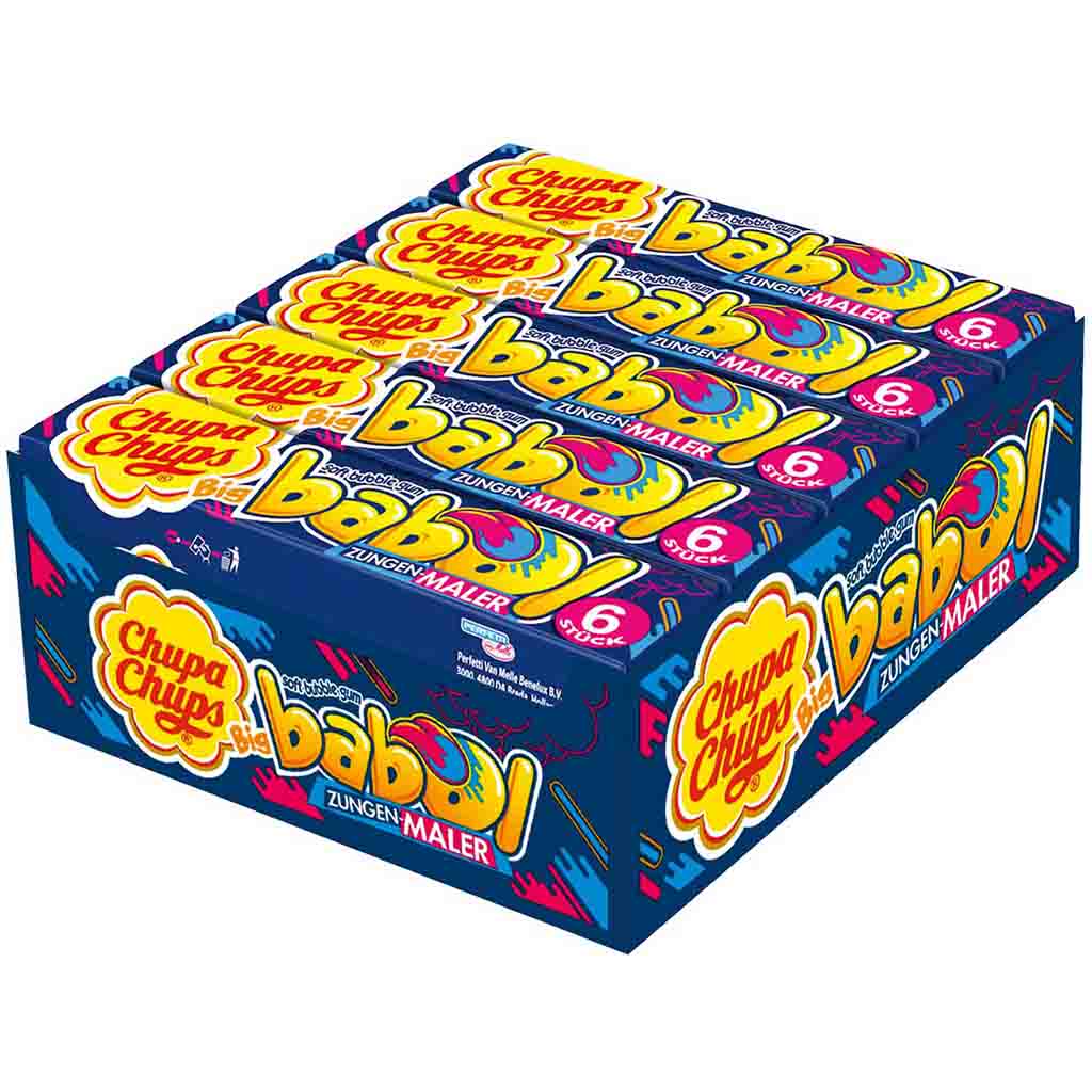 20x Chupa Chups Big babol Zungen Maler Kaugummiriegel á 27,6g=552g