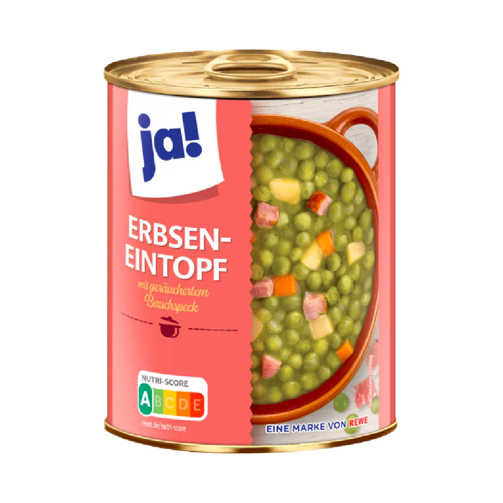 ja! Erbseneintopf mit Rauchspeck 800g MHD:31.7.27