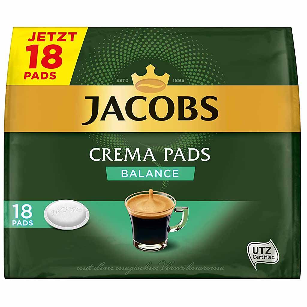 Jacobs Kaffeepads Crema Pads Balance 18er 118g MHD:4.1.25