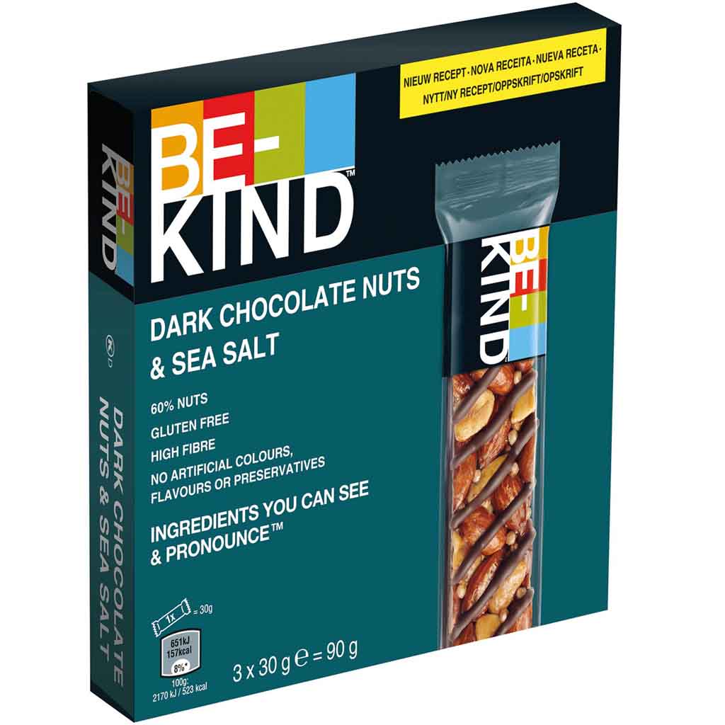 BE-KIND Dark Chocolate Nuts & Sea Salt Nussriegel 3er 90g MHD:4.5.24