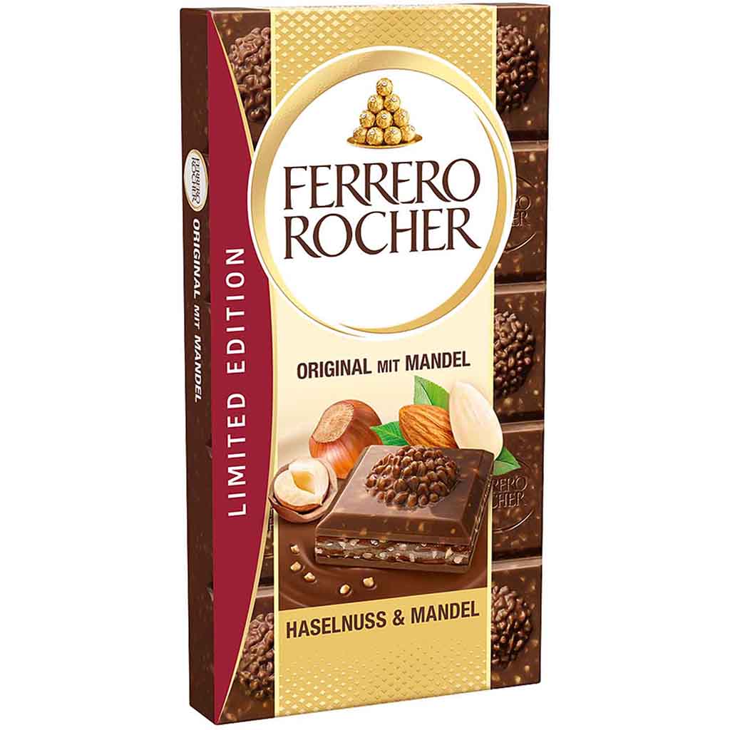 Ferrero Rocher Tafelschokolade Original Mandel 90g MHD:23.6.24