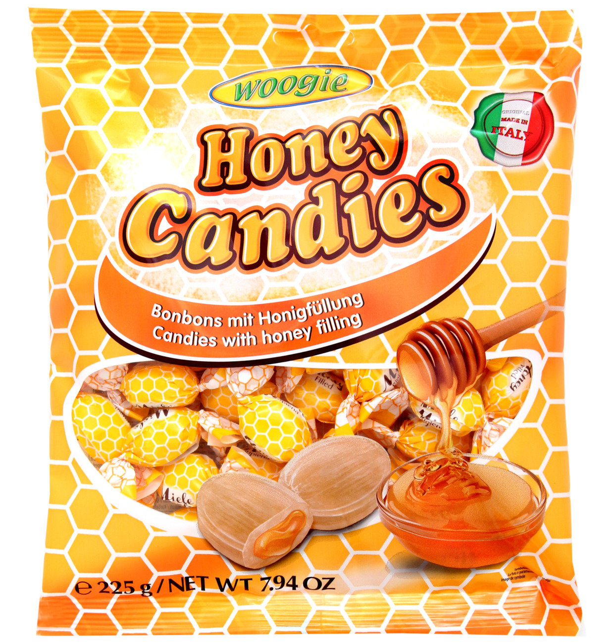 Woogie Honey Candies - Bonbons mit Honigfüllung 225g MHD:1.1.25