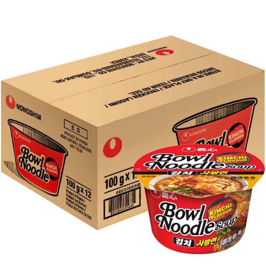 Nongshim Instant Nudelgericht Kimchi Becher 12x100g=1200g MHD:8.2.24