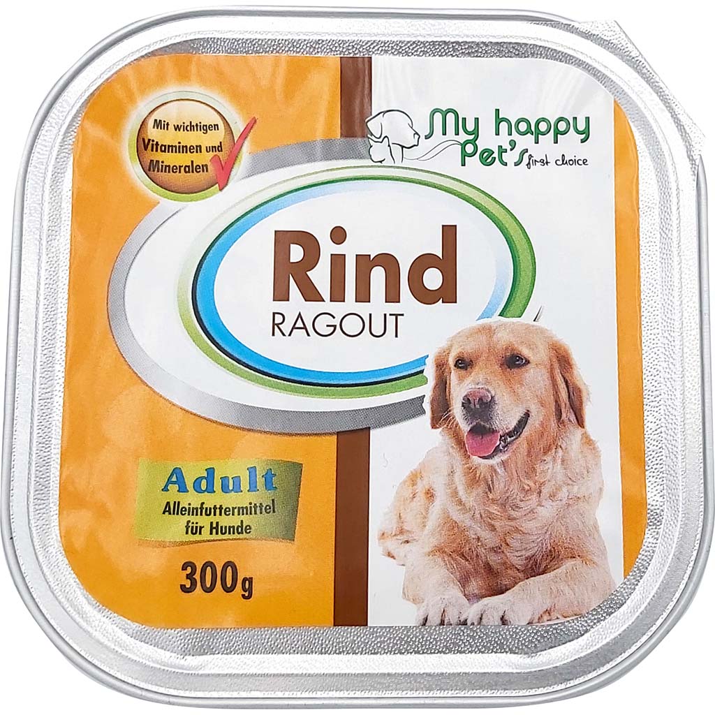 Hundefutter my happy Pets Rind Ragout Adult 300g