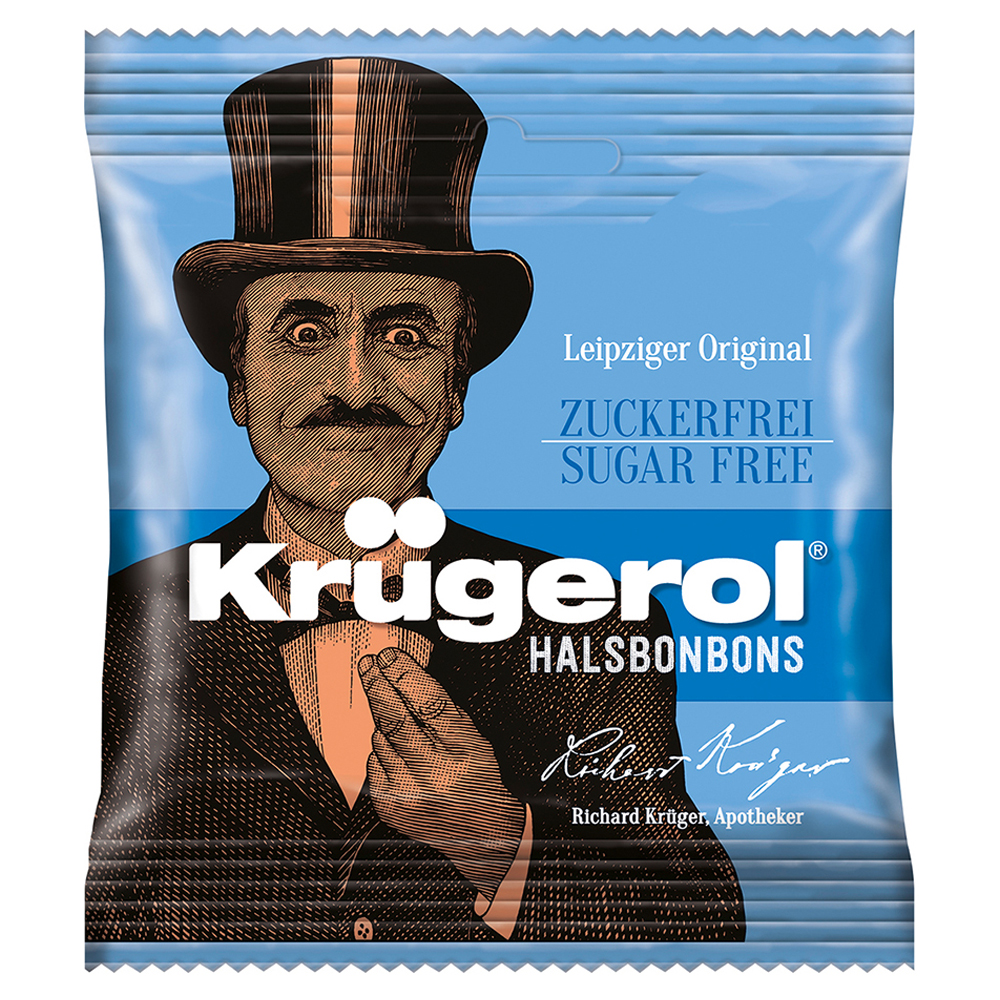 14 x Krügerol Halsbonbon, Orginal, zuckerfrei, 50 g = 700g MHD:31.3.26