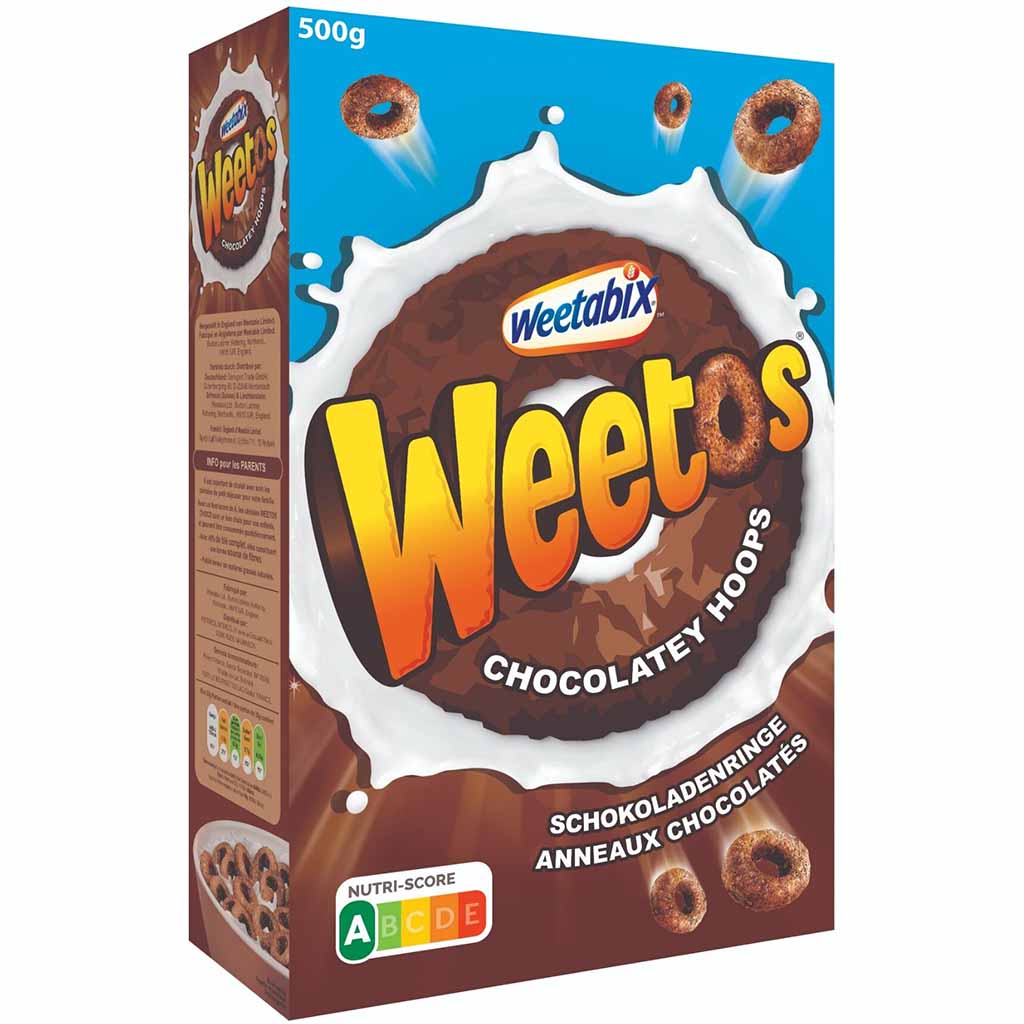 Weetabix Weetos Chocolatey Hoops 500g MHD:6.4.24