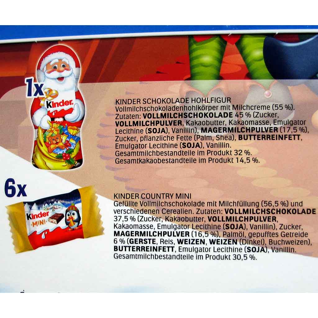 Ferrero Kinder & Ravensburger Adventskalender 2021 Zutaten