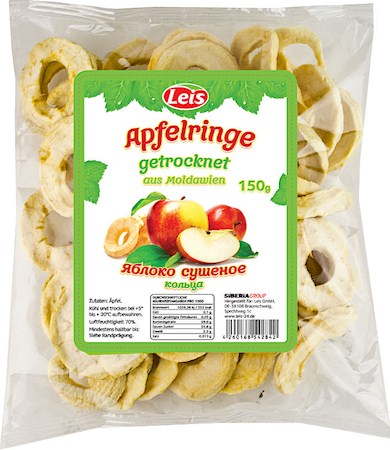 Apfelringe getrocknet 150g aus Moldavien Leis