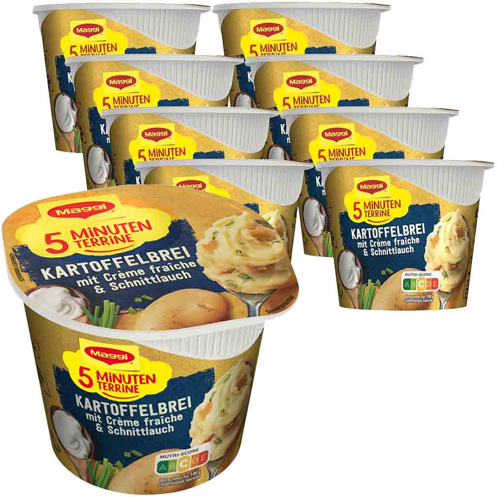 8x Maggi 5 Minuten Terrine Kartoffelbrei mit Creme fraiche & Schnittlauch á 53g=424g MHD:30.7.25