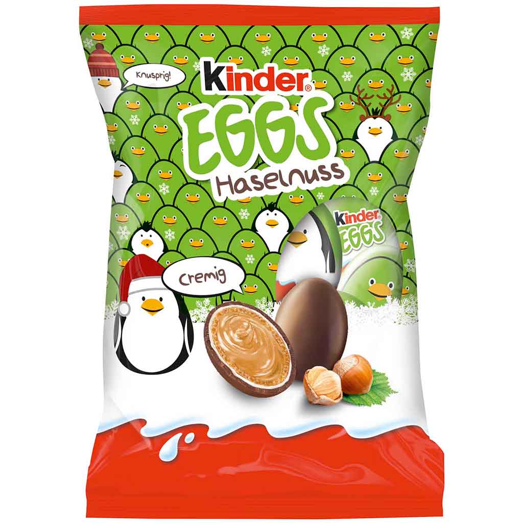 kinder Eggs Haselnuss Weihnachten 8er 80g MHD:20.4.22