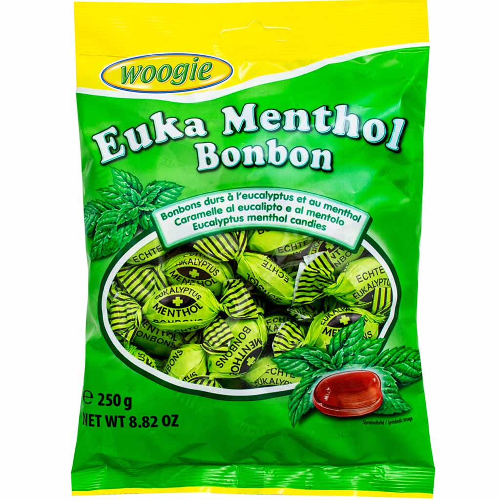Woogie Bonbons Euka Menthol 250g MHD:11.1.26