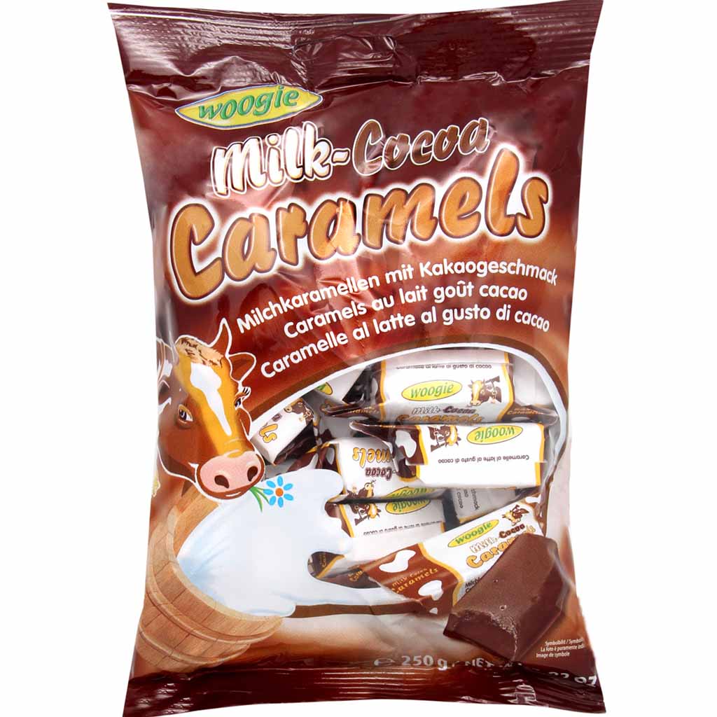 Woogie Milchkaramellen mit Kakaogeschmack 250g MHD:13.3.25