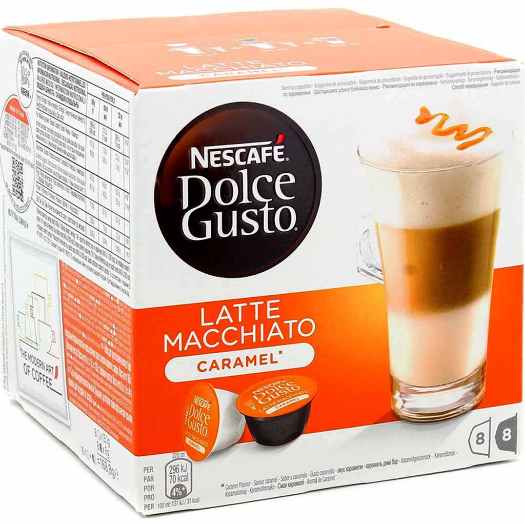 Nescafe Dolce Gusto Kapseln Latte Macchiato Caramel 8 Tassen MHD:31.5.24