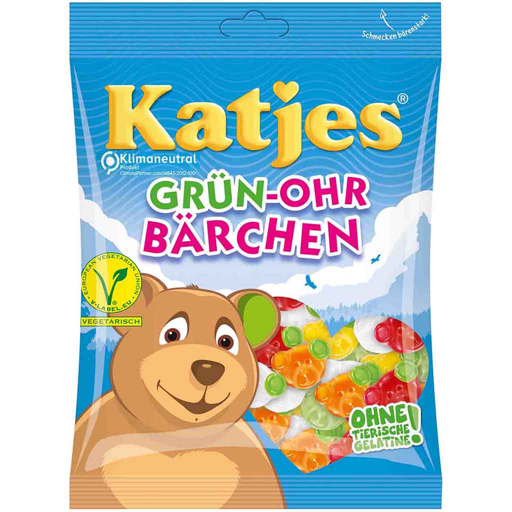 Katjes Fruchtgummi Grün-Ohr Bärchen 200g MHD:30.5.24