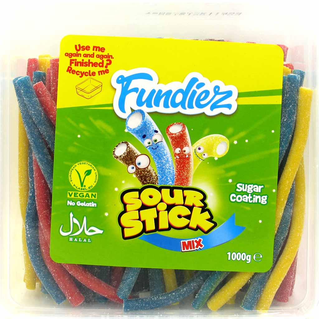 Fundiez Fruchtgummi Sour Stick Mix 1000g MHD:19.12.22