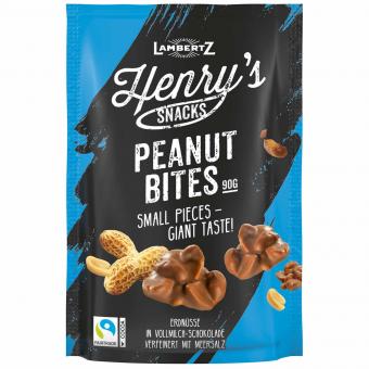 Lambertz Henrys Snacks Peanut Bites Vollmilch 90g MHD:30.4.22