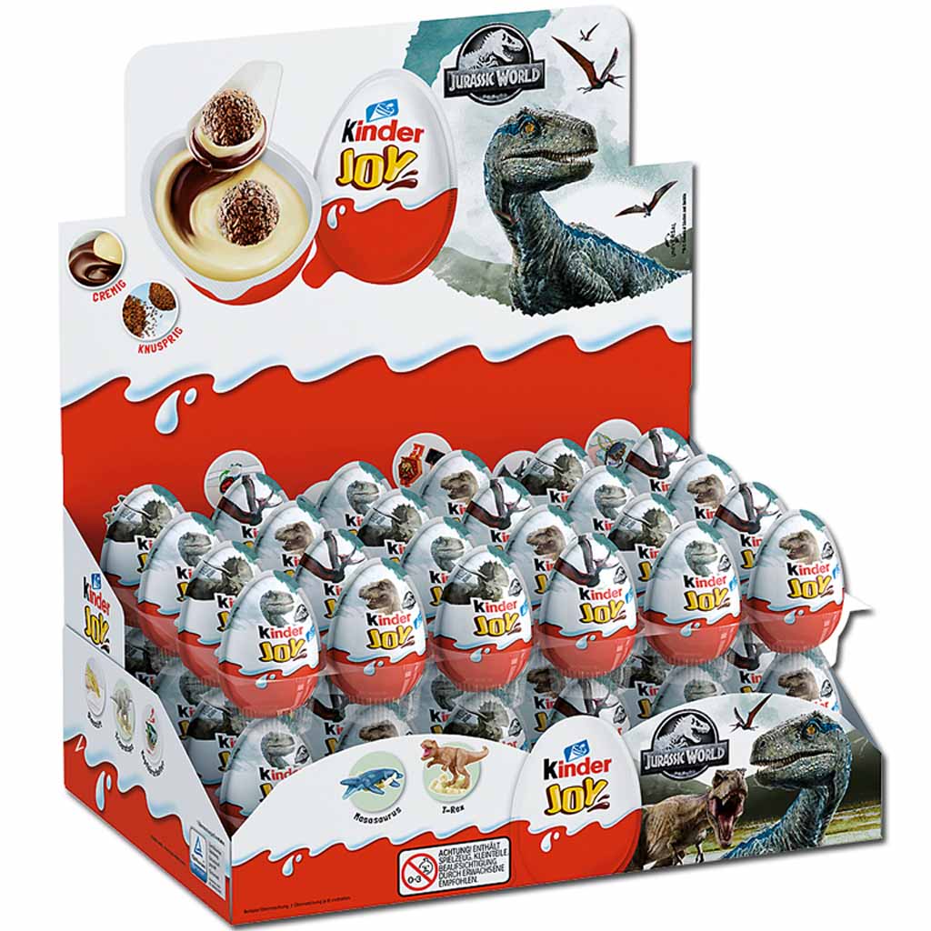 Kinder Joy Ü-Ei Jurassic World 48er Thekendisplay MHD:14.10.21