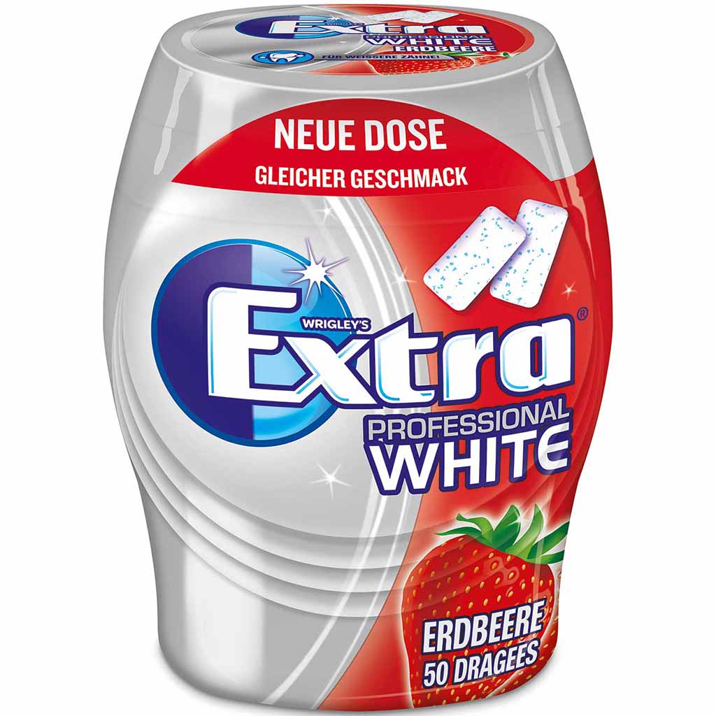 Wrigleys Extra Professional White Erdbeere 50er Kaugummi Dose MHD:17.5.24