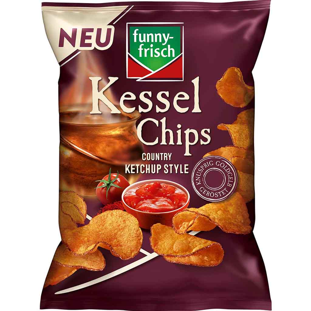 funny frisch Kessel Chips Country Ketchup Style 120g MHD:10.6.24