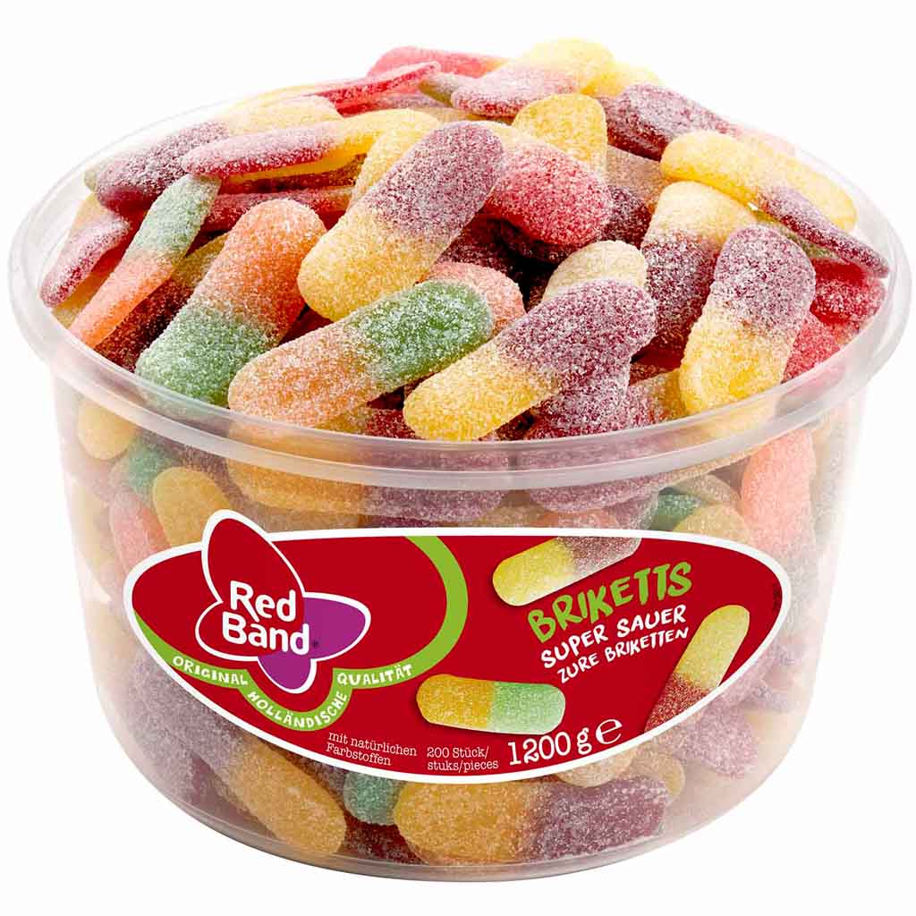 Red Band Fruchtgummi Briketts super sauer 1200g MHD:16.5.24