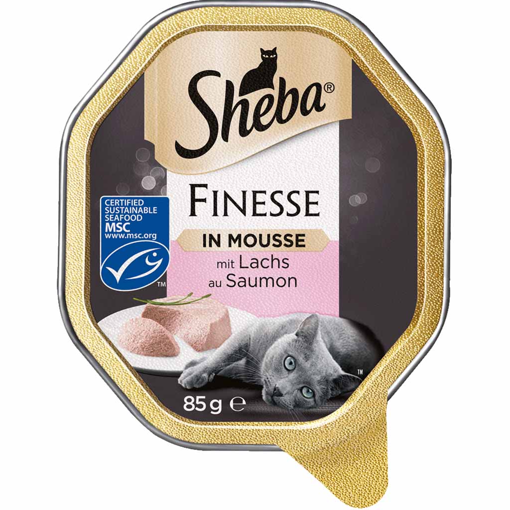 22x Sheba Finesse in Mousse mit Lachs á 85g=1870g MHD:21.5.23