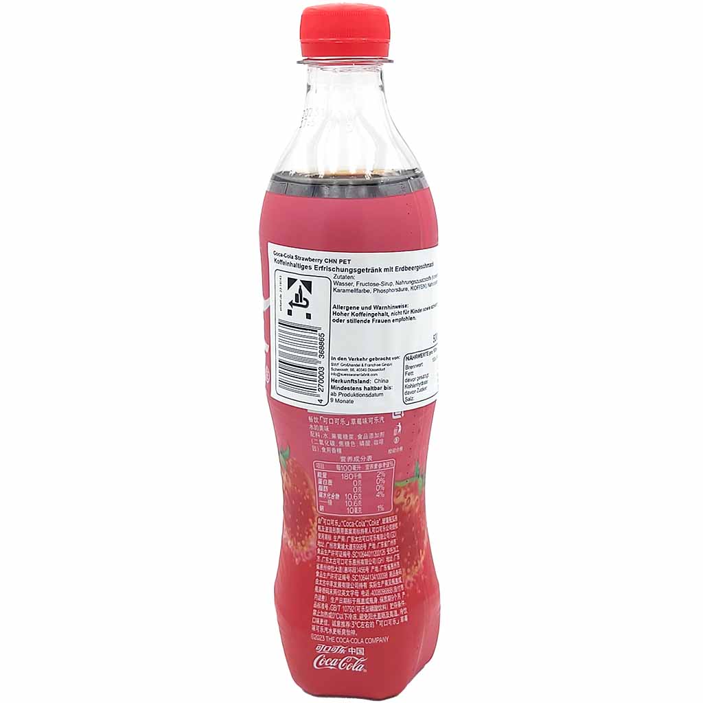 1x Coca-Cola Strawberry PET 0,5L China 4270003368865