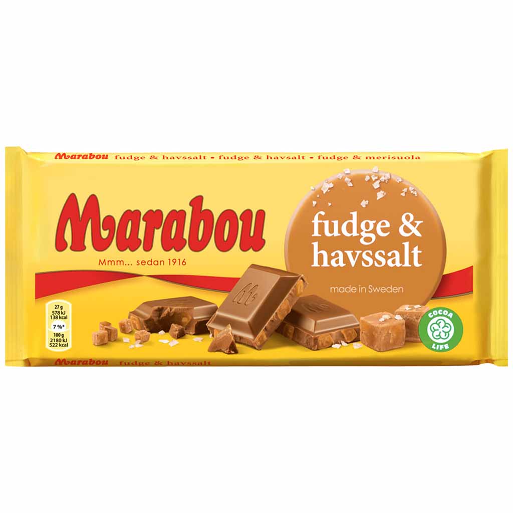 Marabou Tafelschokolade Fudge & Havssalt 185g MHD:18.3.22