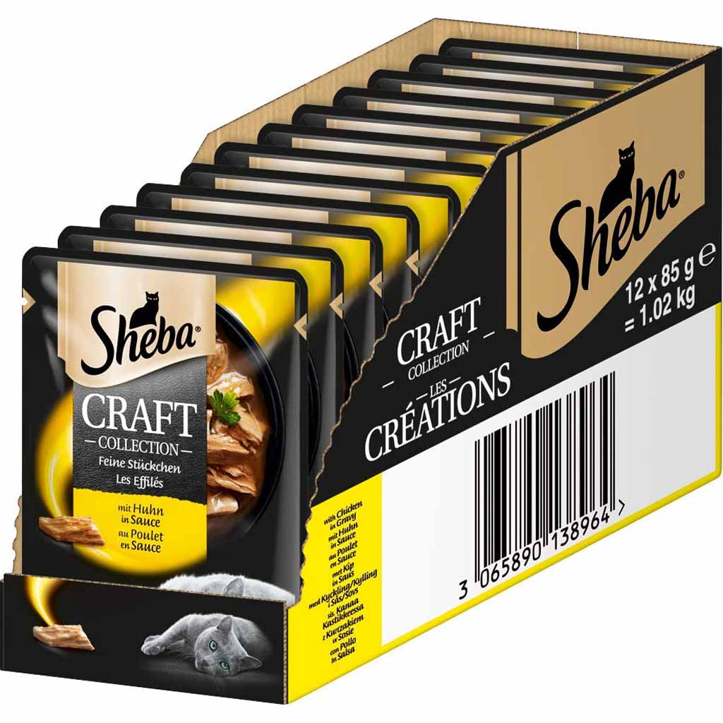 12x Sheba Craft Collection in Sauce mit Huhn á 85g=1020g MHD:16.5.23