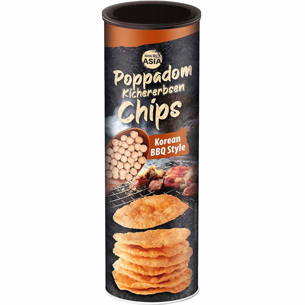Bon Asia Poppadom Kichererbsen Chips Korean BBQ Style 70g MHD:26.8.24