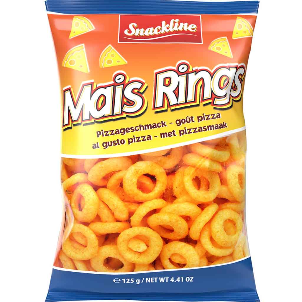 Snackline Mais Rings Pizzageschmack 125g MHD:31.12.24