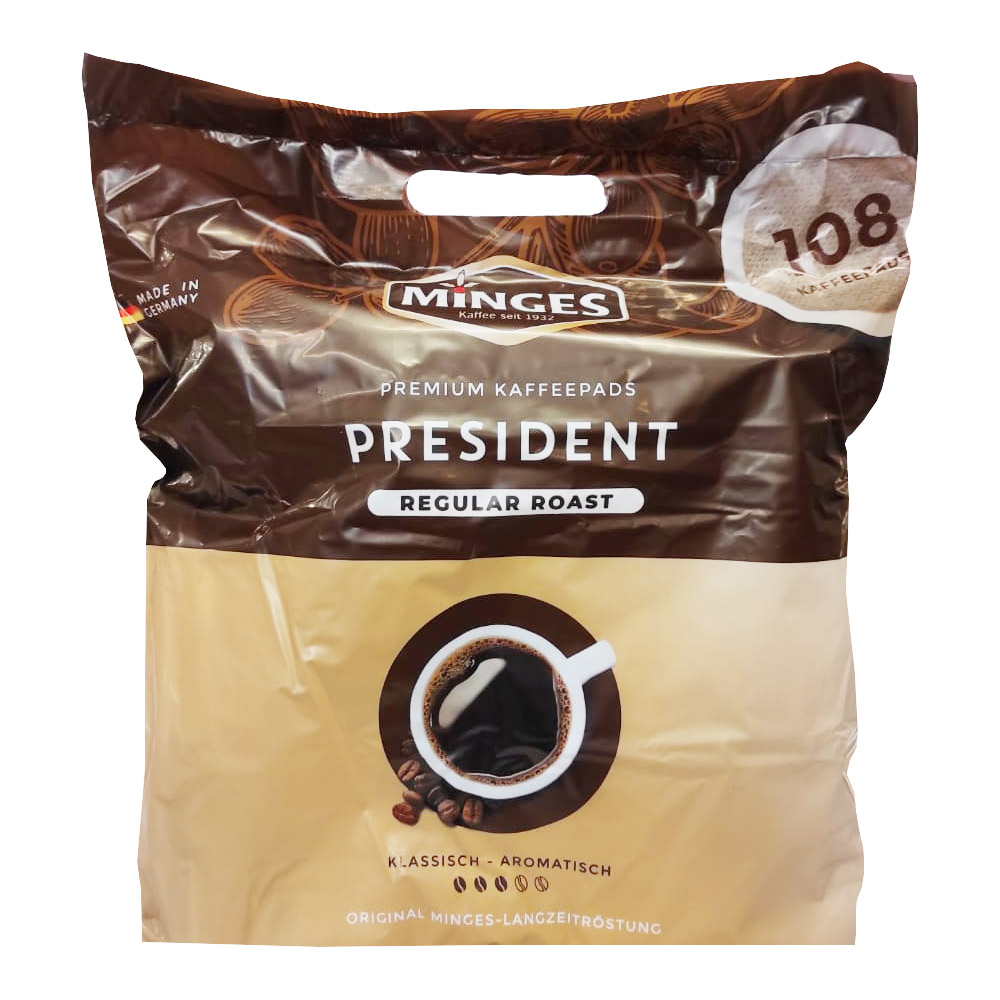 Minges Kaffeepads Röstfrisch 108 Pads 756g Regular Roast für Senseo MHD:31.5.22