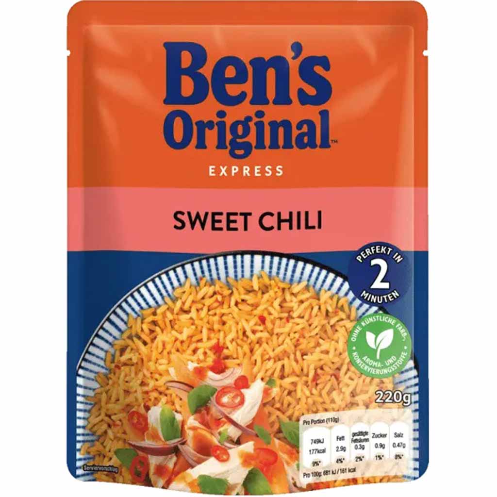6x Bens Original Express Sweet Chili á 220g=1320g MHD:5.6.22