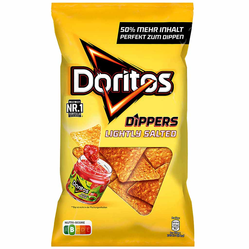 Doritos Dippers Lightly Salted Maischips mit Salz 187g MHD:19.11.22