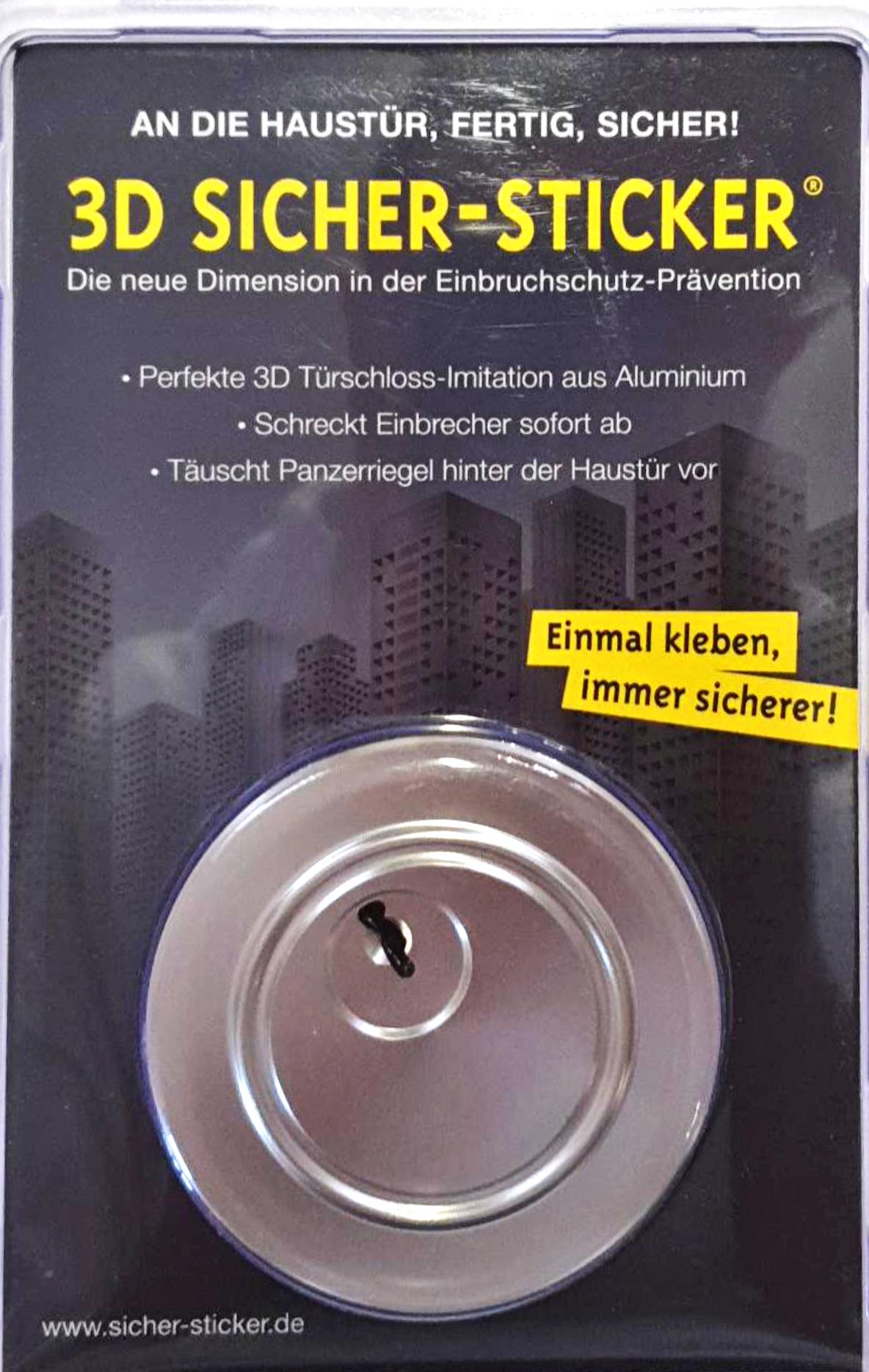 3D Sicher Sticker Einbruchschutz