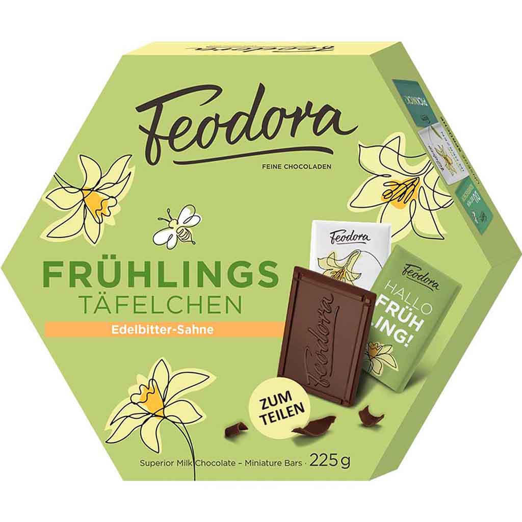 Feodora Täfelchen Frühlings Täfelchen Edelbitter Sahne 225g