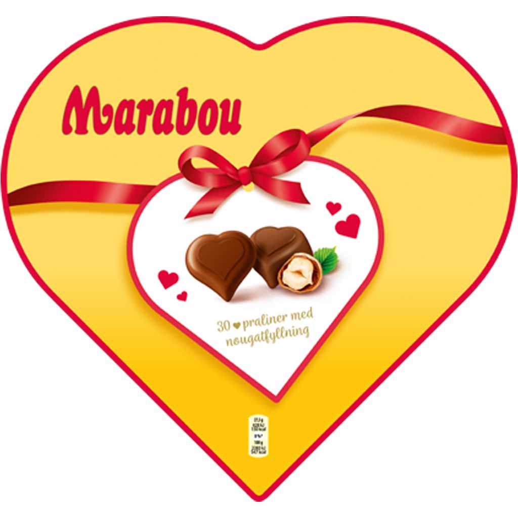 Marabou Herz Pralinen Nougat 165g MHD:31.3.22