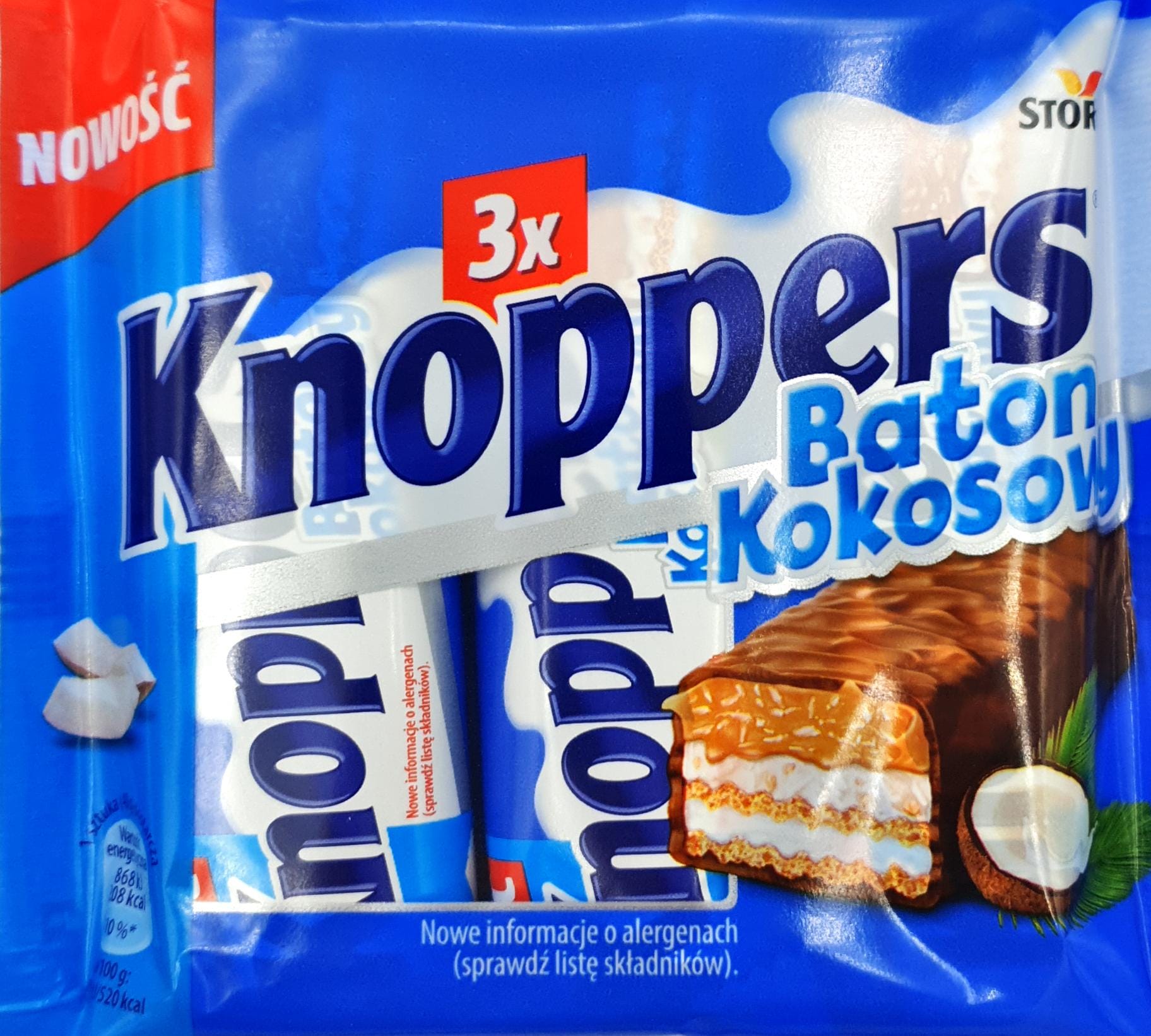 Knoppers Riegel Kokos 3er 120g MHD:22.2.21