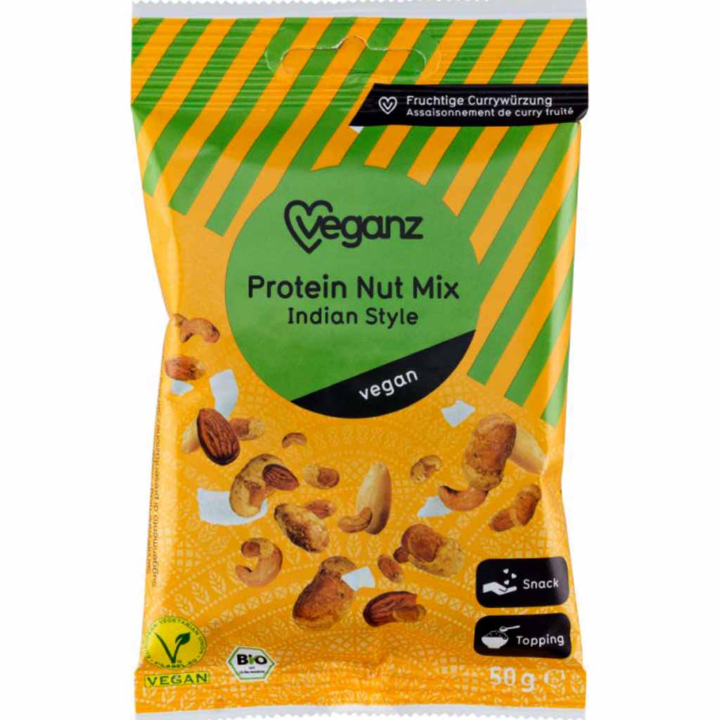10x Veganz Protein Nut Mix Indian Style - Bio – á 50g=500g MHD:3/01