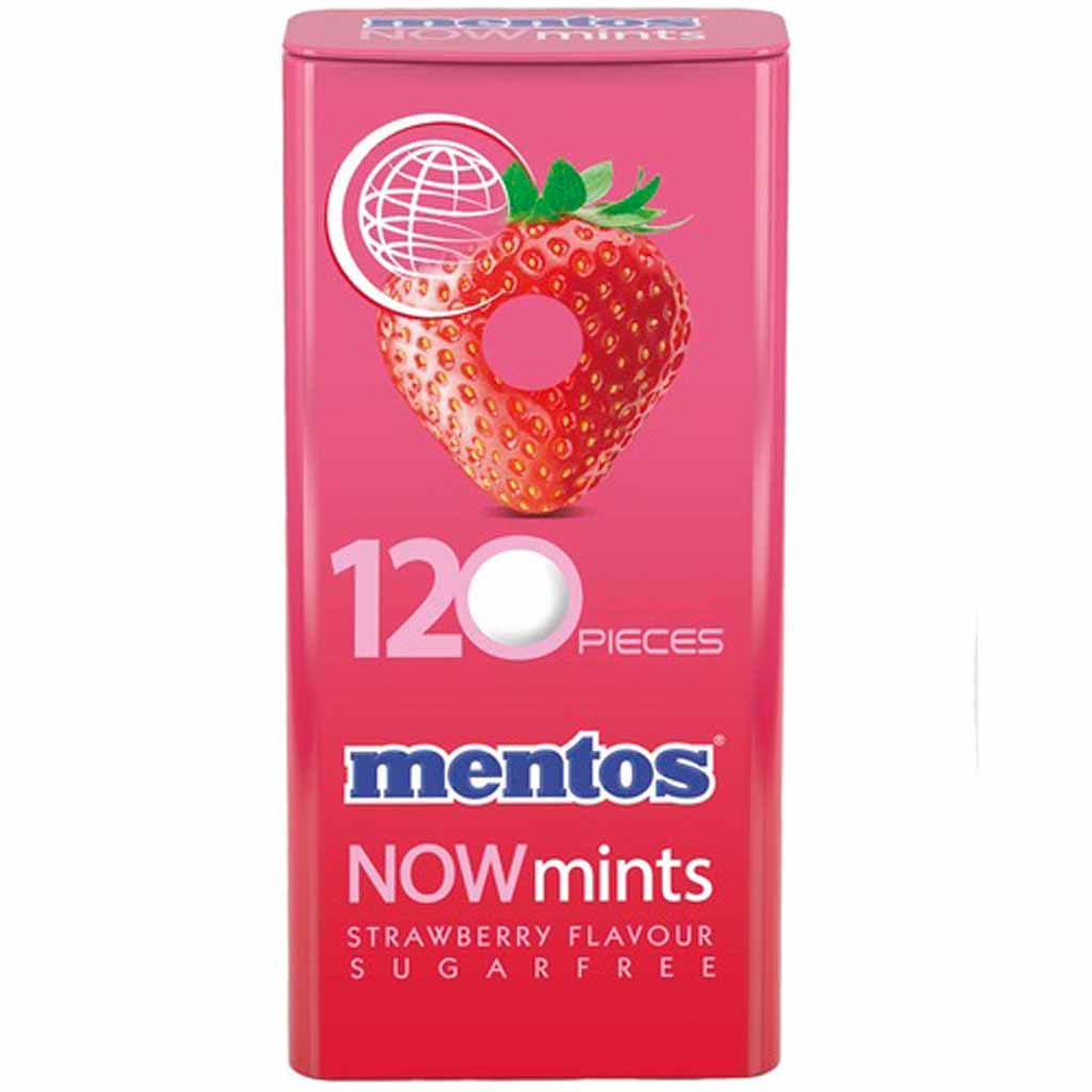 12x mentos Now Mints zuckerfrei 120er Strawberry á 60g=720g MHD:24.7.21