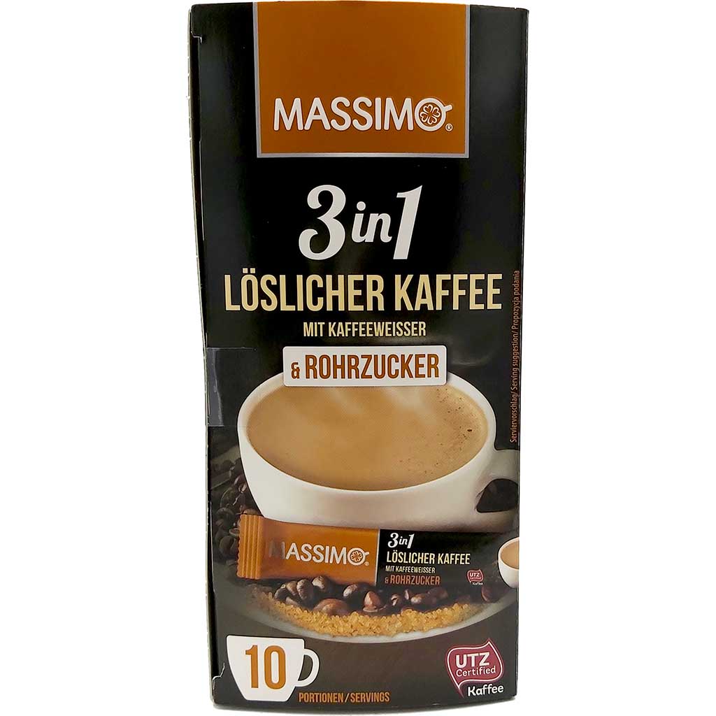 Massimo 3in1 löslicher Kaffee u Rohrzucker 10x 17g=170g MHD:30.11.24
